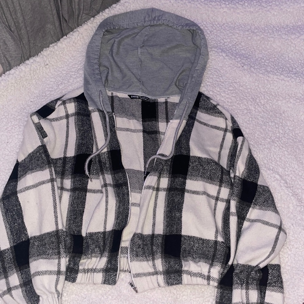 Plaid Cropped Hoodie